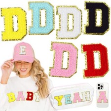 6 Pcs Large 3 Inch D Chenille Letter Patches Iron on Letters for Fabric and C...