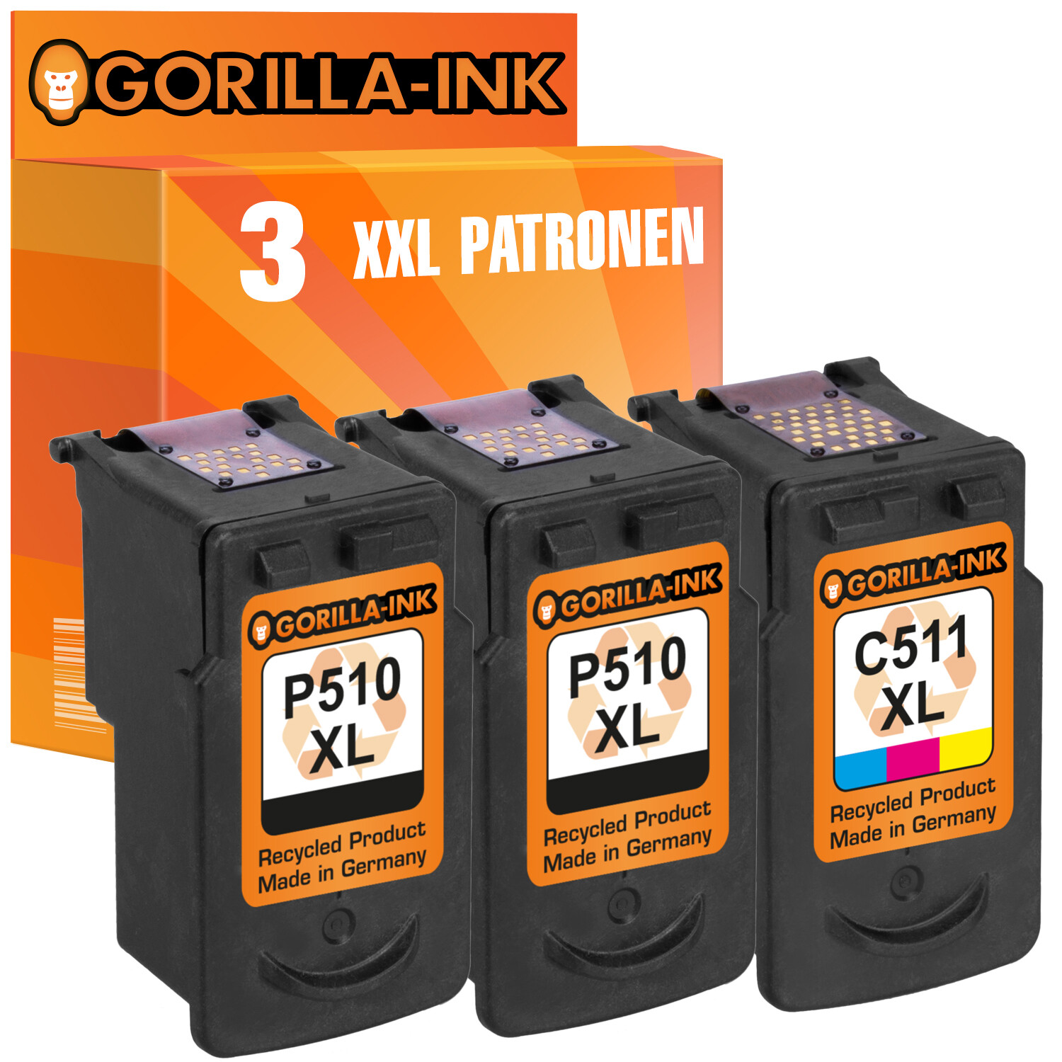 3 cartucce per Canon Pixma IP2700 MP230 MP235 MP240 MP250 MP252 PG-510 & CL-511
