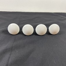 Lot Of 4 Vintage Style White Porcelain Cabinet Pull Knobs With Screws