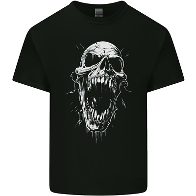 Demonio Teschio Diavolo Satana Mietitore Gotico Uomo Cotone T-Shirt Tee Top