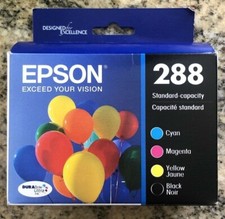 SET 4 Genuine FACTORY SEALED Epson 288 Cyan Mag Yel Blk Ink Cartridges 2024