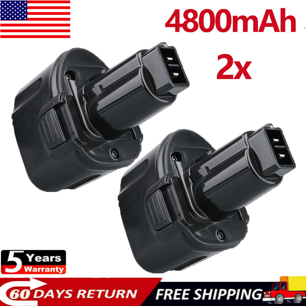 7.2V 4.8Ah 2-Pack Replacement Battery for DEWALT DE9057 DW9057 Cordless Drill