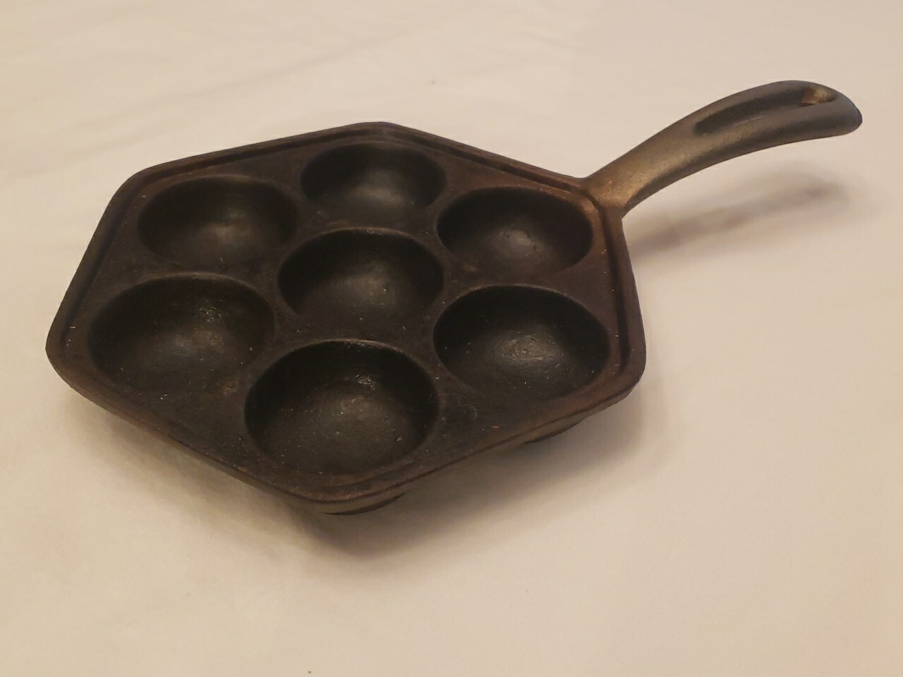 Vintage Cast Iron Egg Poacher/danish Pancake Pan Skillet Pan 7 Spot eBay