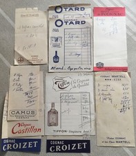 Lot 10 factures Cognac Martell