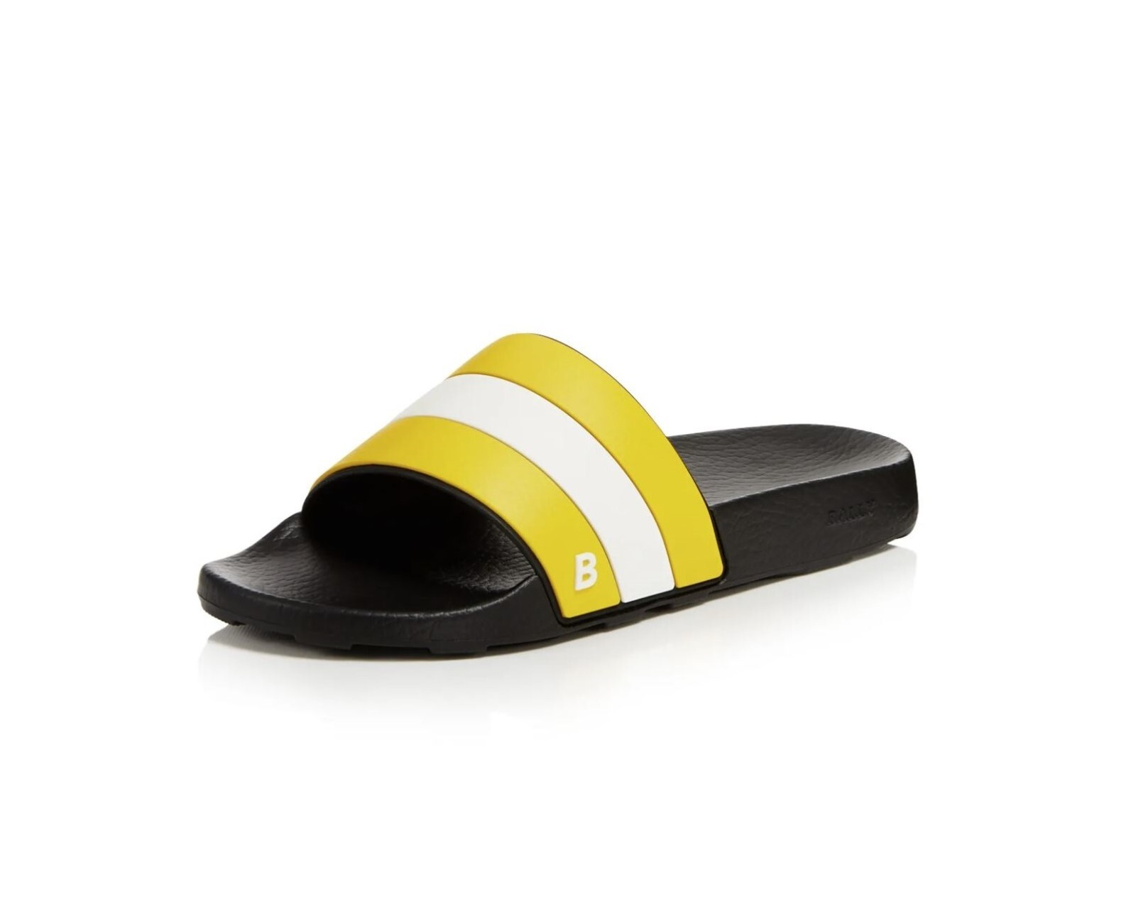 Bally Sleter Black Yellow Rubber Slides 