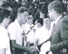 President Bill Clinton Signed Autograph 8x10 Photo w/ John F Kennedy Beckett COA