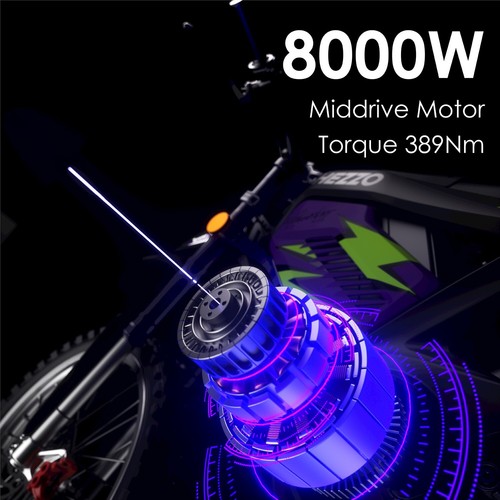 New Electric Dirt Bike 72v 35Ah Ebike 8000W Brushless Motor Middrive Motocycle - Picture 3 of 17