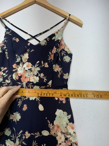 Soprano Womens Y2 Fairy Floral Maxi Dress Size S Navy Floral Strappy Beach - Picture 13 of 13