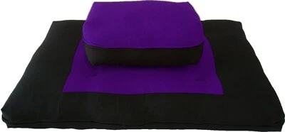 DANFUTON Zafu Zabuton Meditation Cushion Set, Yoga Exercise, Relaxing, Purple/Black