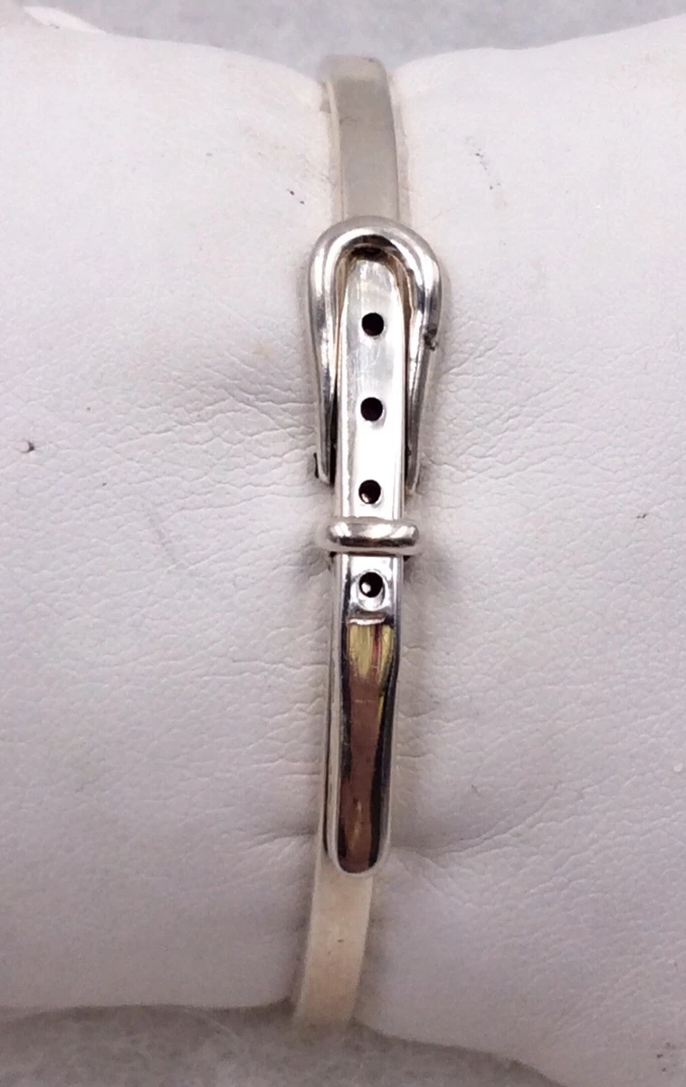 Sterling silver belt buckle bracelet deals