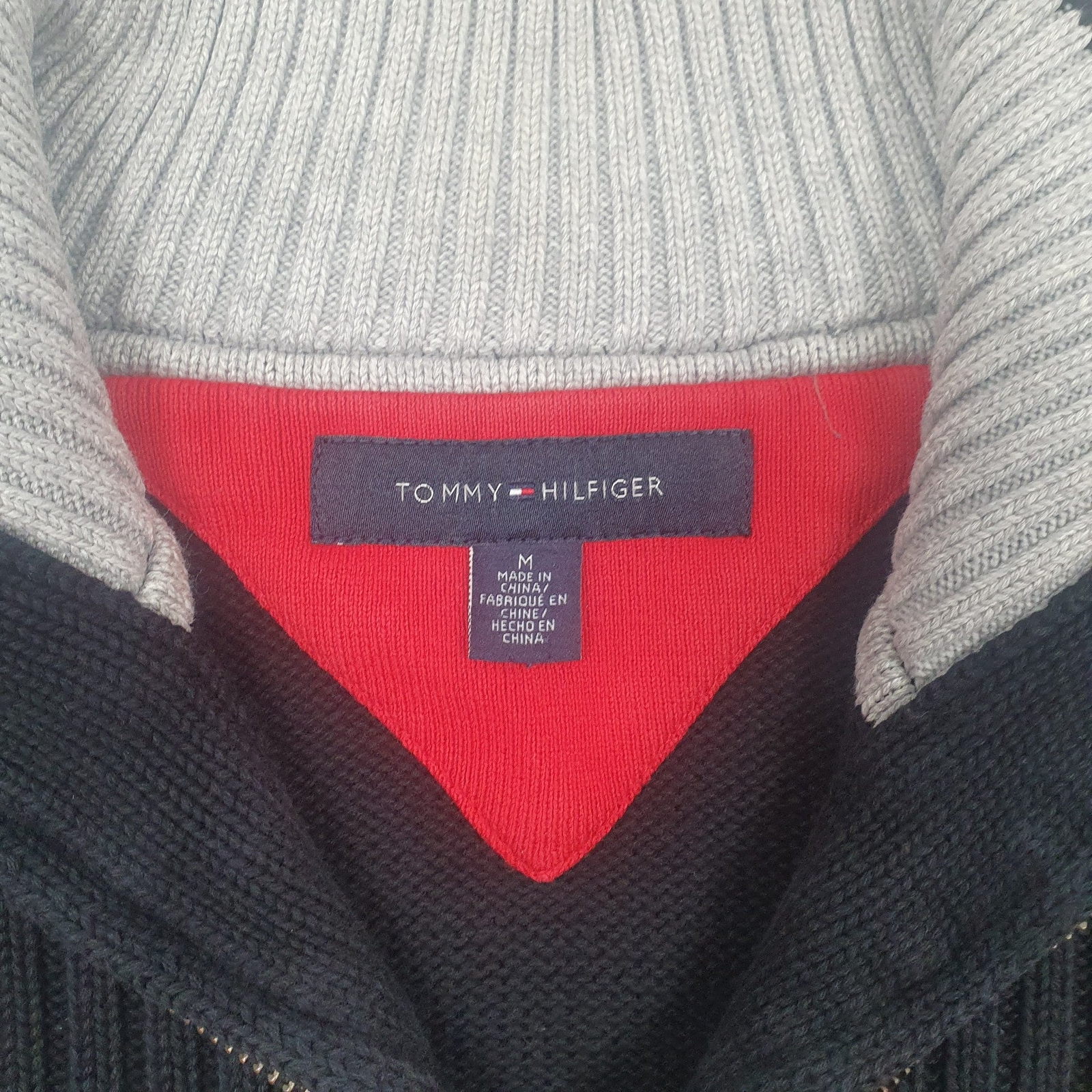 TOMMY HILFIGER Full Zip Cotton Jumper Sweatshirt Mens M image 2