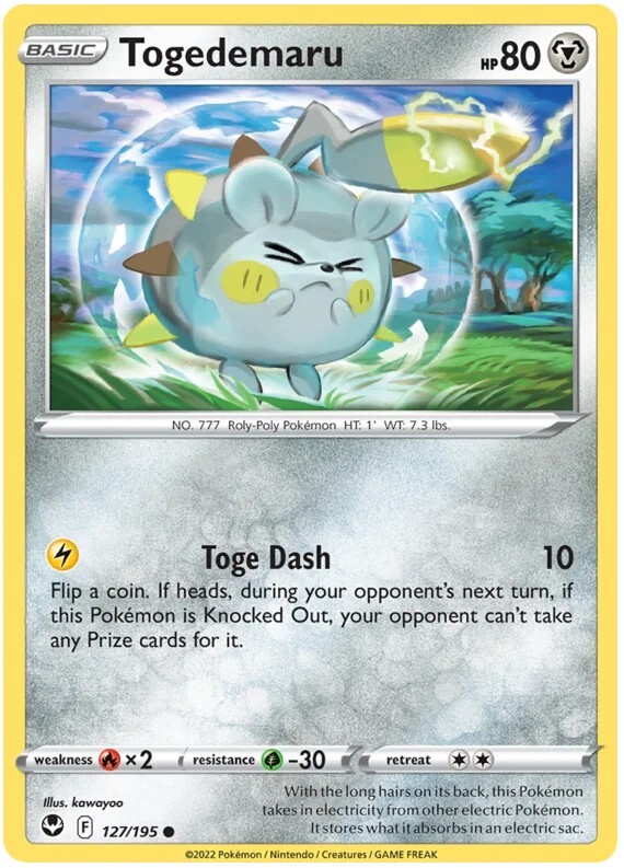Togedemaru Pokemon TCG Card 127/195