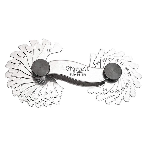 STARRETT 484 Thread Pitch Gauge Set,Thread Ang 60 deg 6NAX2