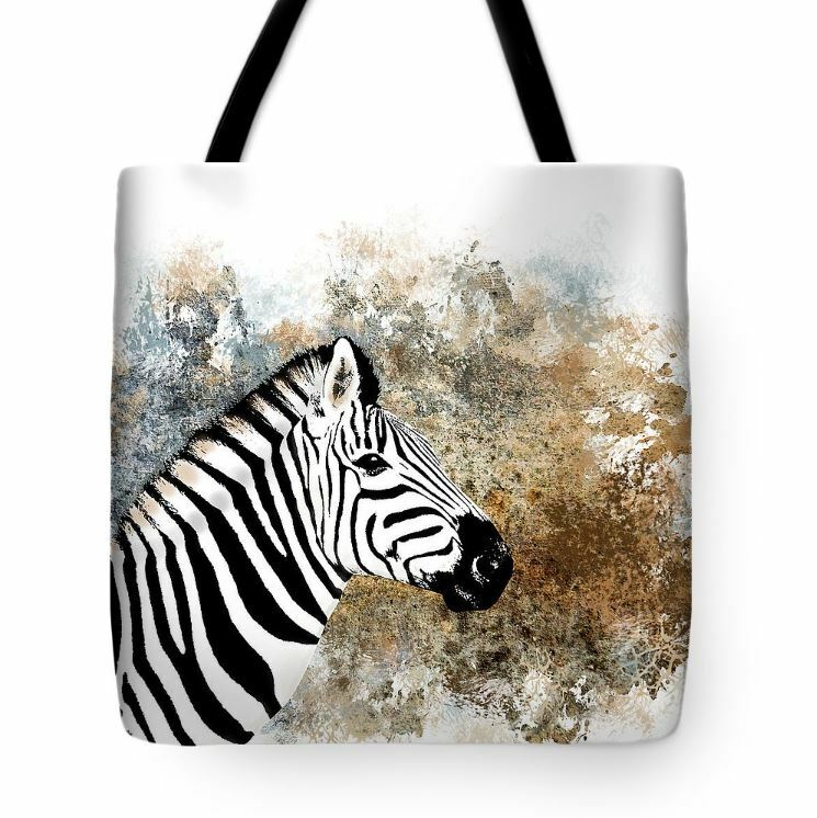 Tote bag, Zebra Tote bag, All-over print, Zebra 1 digital art by LDumas