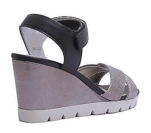 Сандалии FLEXX Menge ber S-FLEX Keilabsatz Hinterriemen Damen ИЗ серебристого материала 6990₽