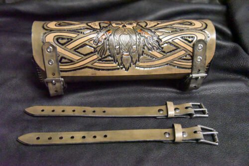 "Harley Davidson Cuero Hecho a Mano Horquilla Motocicleta Personalizada Viking 13" - Imagen 3 de 12