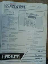 Fidelity MS35 Midi Hi-Fi System Manuale di servizio ORIGINALE 