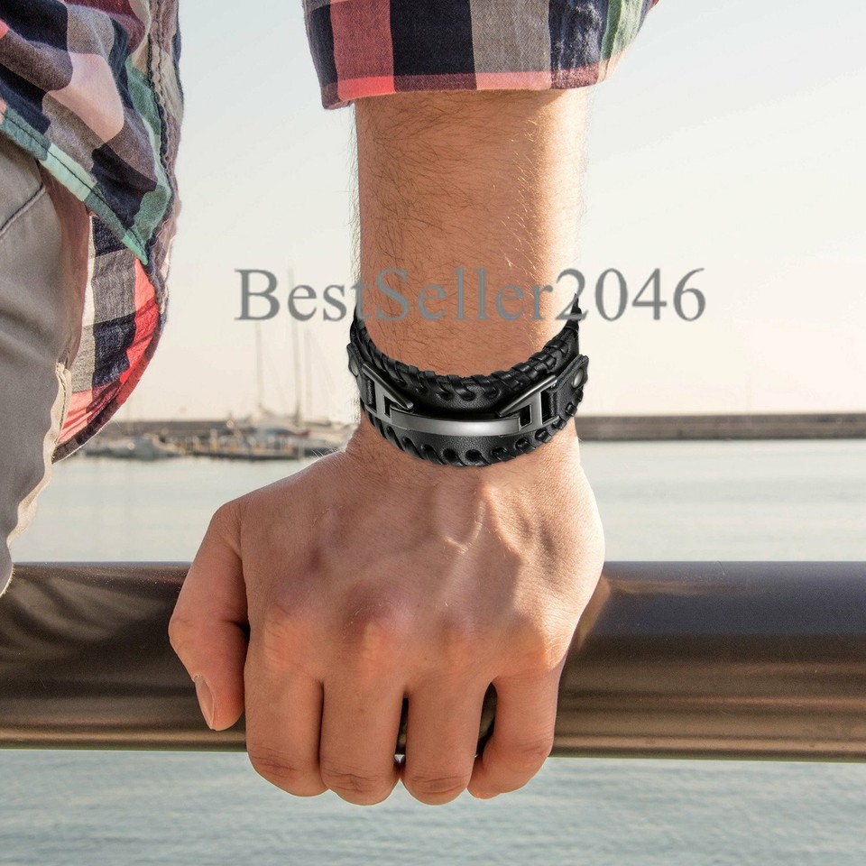 Biker Bracelet Mens Buy Online Stylish Genuine Leather Black