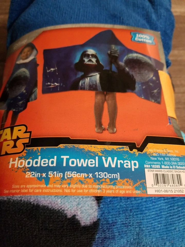Toalla con Capucha Star Wars Azul 22X51" NUEVA Foto 3 de 3