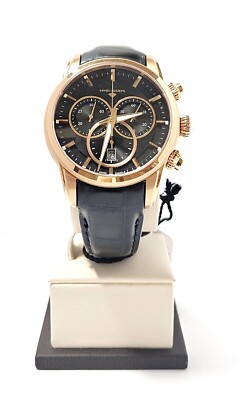10 ATM Swiss chronograph 43mm rose gold stainless steel leather strap sapph xrtl