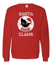 Christmas Santa Claws Cat Ugly Sweater Unisex Crewneck Sweater