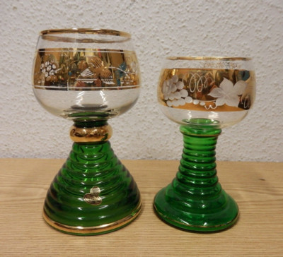 60er 70er  Paco Glas 2 Römer Wein-Gläser  Austria 60s 70s Vintage
