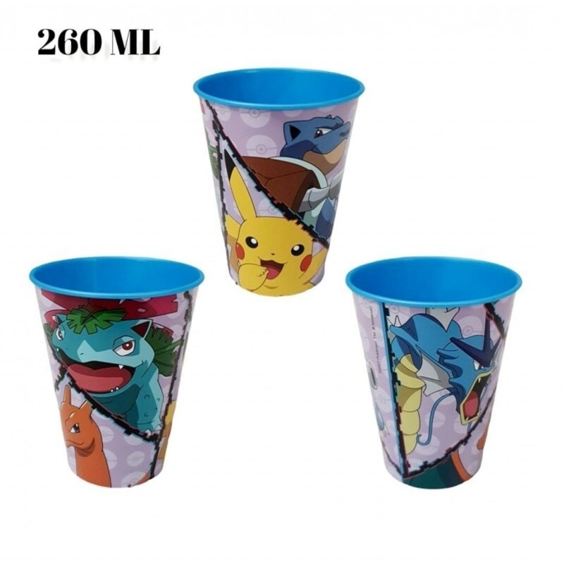 BICCHIERE in plastica POKEMON - ml. 260 - altezza cm. 10 Scuola e Tempo Libero