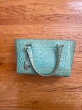 Monsac Teal Leather Handbag