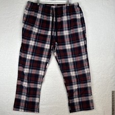 STAFFORD Red Shoe Blue Plaid Fleece Sleep PAJAMA LOUNGE Pants Men's Size XXL