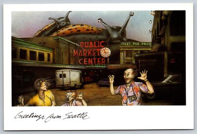 Slug Attack Print Paul Sloan Greetings From Seattle Postcard UNPOSTED