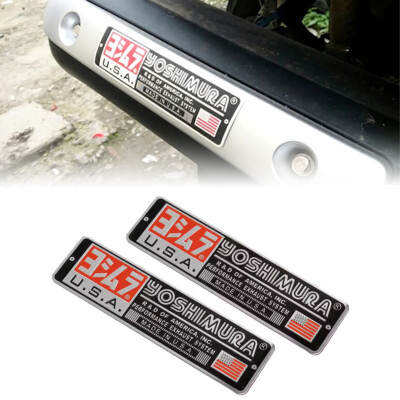 2PCS Exhaust Pipe Sticker Motorcycle Heat-resistant Yoshimura Emblem Decal