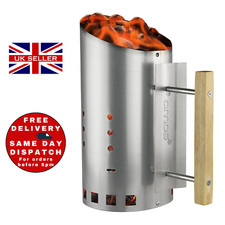 AMOS BBQ Charcoal Chimney Starter  Easy Pour  Food Lighter Coal Burner Kit
