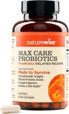 Naturewise Max Probiotics for Women & Men - 30 Billion CFU 18 Strains - 60ct
