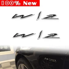 2pcs Metal W12 WING Fender Side Rear Emblem Badge for Bentle Continental GT GTC