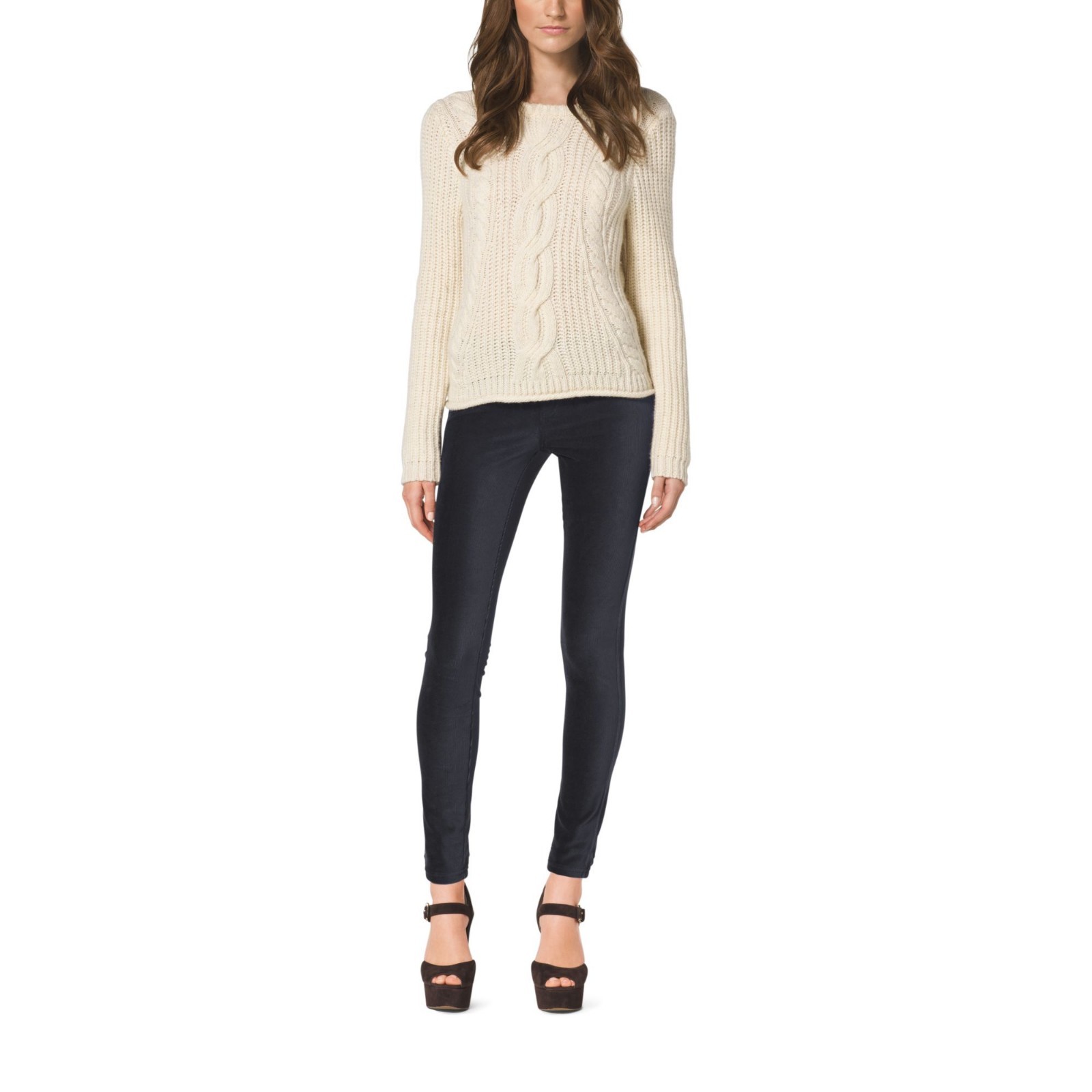 Michael Kors MF73E440F4 True Navy Stretch Corduroy Skinny Legging Pants image 3