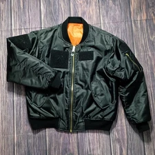 Rothco MA-1 Flight Jacket Tactical Bomber Coat Reversible Orange MA1 Large 