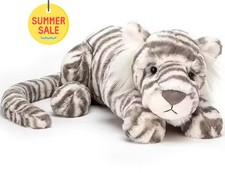 Large Sacha Snow Tiger Rare Retired Wild Cat Soft Toy Plush Realistic