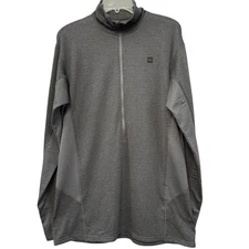MEC Polartec Men’s XL 1/2 Zip Gray Fleece Pullover Slim Fit Outdoor Baselayer