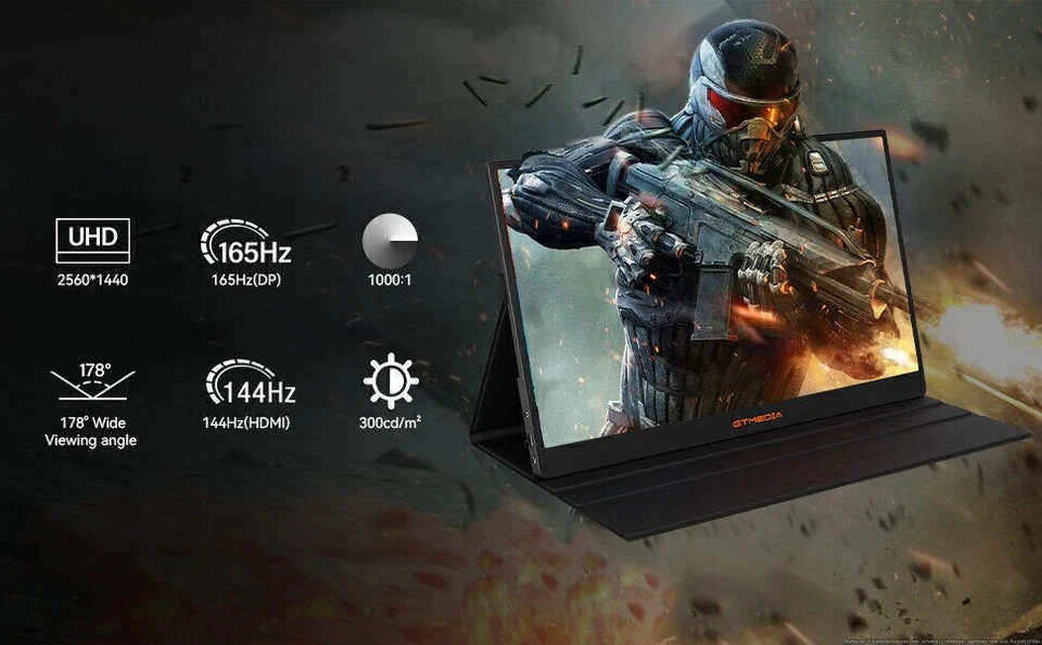 NEW|165Hz Portable Gaming Monitor 17.3 2.5K QHD Extender Monitor Freesync Screen - Image 2 of 4