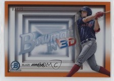 2022 Bowman Bowman in 3-D! Orange Refractor 2/25 Blaze Jordan #B3D-7 2a9