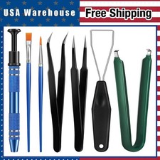9pcs Keyboard Lube Kit Switch Puller Keycap Remover Tweezers Brush Tools Set