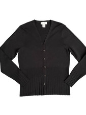 Worthington Black Button Down Long Sleeve Cardigan