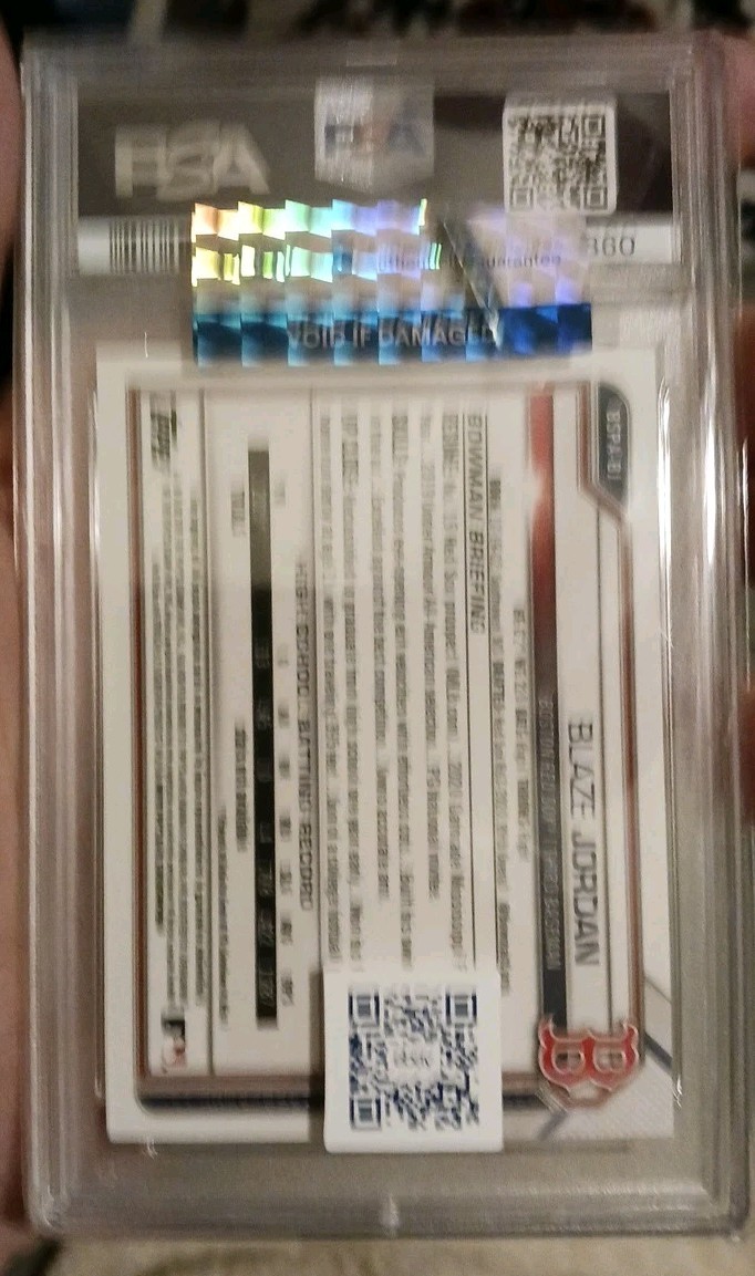 Blaze Jordan 2021 PSA Dual 10/10 Bowman 1st Chrome Sapphire Auto Rare 14 psa 10! view 2