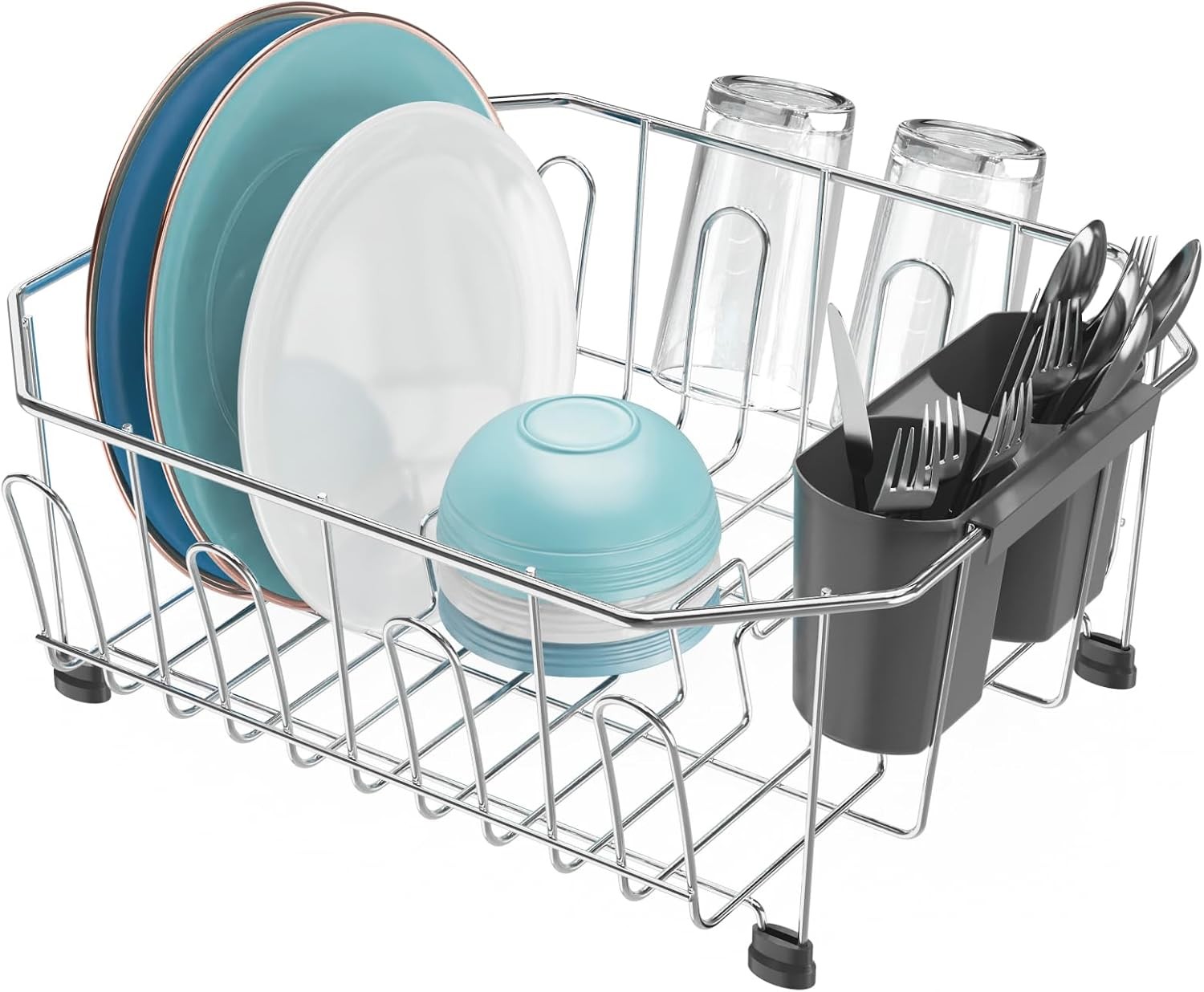 Small in Sink Dish Drying Rack Stainless Steel Compact Dish Drainer RV Kitchen