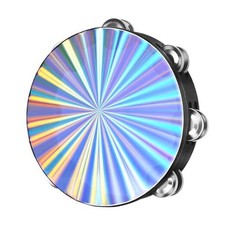 Wood Church Tambourine Instrument - 8 Inch Reflective Hand 8 Inch 1-Pack 