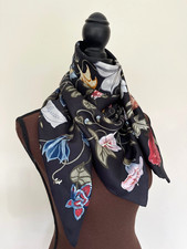 New with Box Unisex Gucci Square Silk Scarf Kris Knight Floral Multicolor Wrap