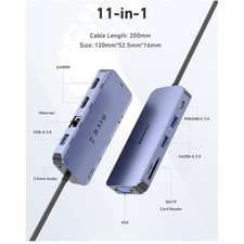 11-in-1 Multi-Screen USB C Docking Station