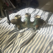 Central Brass Antique 3-Hole Faucet Body w/ Multiple Threaded Ports Salvage
