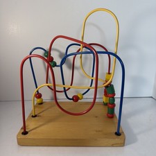 Children's Wood Bead Traveler Maze Toy - Rollercoaster Design Learning Skills