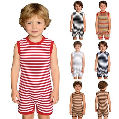 Kids Adaptive Clothing Special Needs Autism Striped Anti-Strip Romper Jumpsuits